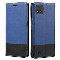 Leather Case Stands Flip Cover Holder SY2 for Realme C20A Blue