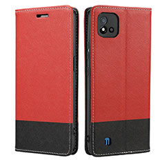 Leather Case Stands Flip Cover Holder SY2 for Realme C20A Red