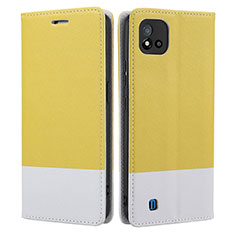 Leather Case Stands Flip Cover Holder SY2 for Realme C20A Yellow