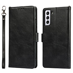 Leather Case Stands Flip Cover Holder T04D for Samsung Galaxy S23 Plus 5G Black