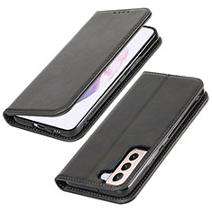 Leather Case Stands Flip Cover Holder T06D for Samsung Galaxy S23 5G Black