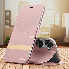 Leather Case Stands Flip Cover Holder TB1 for Huawei Nova 11 SE Rose Gold