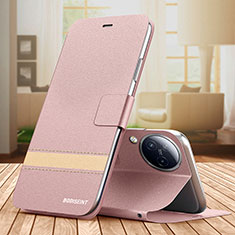 Leather Case Stands Flip Cover Holder TB1 for Xiaomi Civi 3 5G Rose Gold