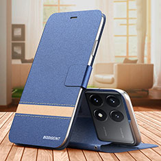 Leather Case Stands Flip Cover Holder TB1 for Xiaomi Redmi K70 5G Blue