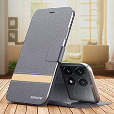 Leather Case Stands Flip Cover Holder TB1 for Xiaomi Redmi K70 5G Gray