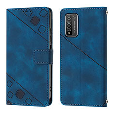 Leather Case Stands Flip Cover Holder Y01B for Huawei Honor 10X Lite Blue