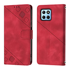 Leather Case Stands Flip Cover Holder Y01B for Huawei Honor X6S Red