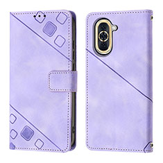 Leather Case Stands Flip Cover Holder Y01B for Huawei Nova 10 Purple