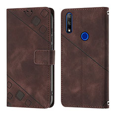 Leather Case Stands Flip Cover Holder Y01B for Huawei P Smart Z (2019) Brown