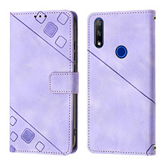 Leather Case Stands Flip Cover Holder Y01B for Huawei Y9 Prime (2019) Purple