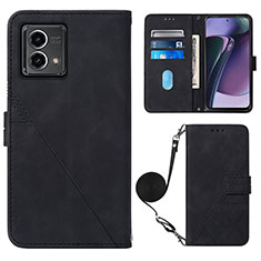 Leather Case Stands Flip Cover Holder Y01B for Motorola Moto G Stylus (2023) 4G Black