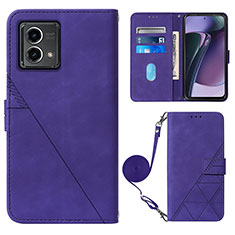 Leather Case Stands Flip Cover Holder Y01B for Motorola Moto G Stylus (2023) 5G Purple