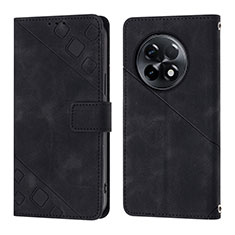 Leather Case Stands Flip Cover Holder Y01B for OnePlus Ace 2 Pro 5G Black