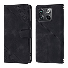 Leather Case Stands Flip Cover Holder Y01B for OnePlus Ace Pro 5G Black