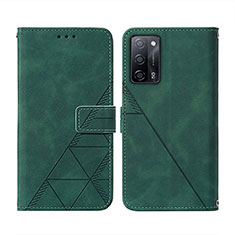 Leather Case Stands Flip Cover Holder Y01B for Oppo A55 5G Green