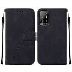 Leather Case Stands Flip Cover Holder Y01B for Oppo A94 5G Black