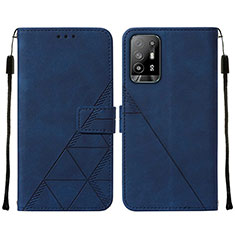 Leather Case Stands Flip Cover Holder Y01B for Oppo A94 5G Blue