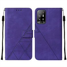 Leather Case Stands Flip Cover Holder Y01B for Oppo A94 5G Purple