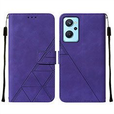 Leather Case Stands Flip Cover Holder Y01B for Oppo K10 4G Purple