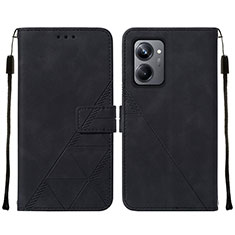 Leather Case Stands Flip Cover Holder Y01B for Realme 10 Pro 5G Black