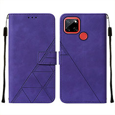 Leather Case Stands Flip Cover Holder Y01B for Realme 7i RMX2193 Purple