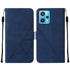 Leather Case Stands Flip Cover Holder Y01B for Realme 9 5G Blue