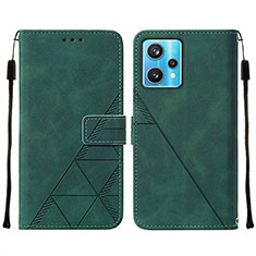 Leather Case Stands Flip Cover Holder Y01B for Realme 9 Pro 5G Green