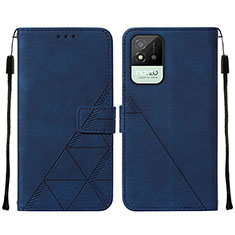 Leather Case Stands Flip Cover Holder Y01B for Realme C11 (2021) Blue