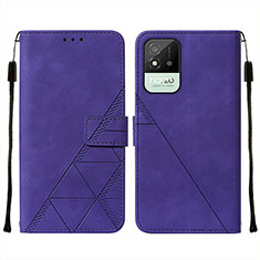 Leather Case Stands Flip Cover Holder Y01B for Realme C11 (2021) Purple