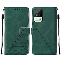 Leather Case Stands Flip Cover Holder Y01B for Realme C20 Green