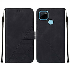 Leather Case Stands Flip Cover Holder Y01B for Realme C25Y India Black