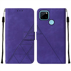 Leather Case Stands Flip Cover Holder Y01B for Realme C25Y Purple