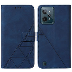 Leather Case Stands Flip Cover Holder Y01B for Realme C31 Blue