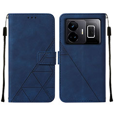 Leather Case Stands Flip Cover Holder Y01B for Realme GT Neo6 5G Blue