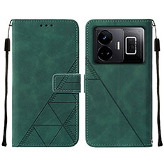 Leather Case Stands Flip Cover Holder Y01B for Realme GT Neo6 5G Green