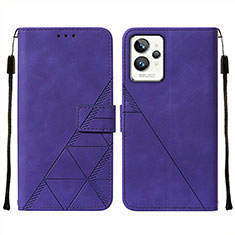 Leather Case Stands Flip Cover Holder Y01B for Realme GT2 Pro 5G Purple