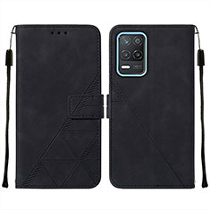 Leather Case Stands Flip Cover Holder Y01B for Realme Narzo 30 5G Black