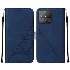 Leather Case Stands Flip Cover Holder Y01B for Realme Narzo 50A Blue