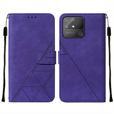 Leather Case Stands Flip Cover Holder Y01B for Realme Narzo 50A Purple