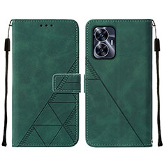 Leather Case Stands Flip Cover Holder Y01B for Realme Narzo N55 Green