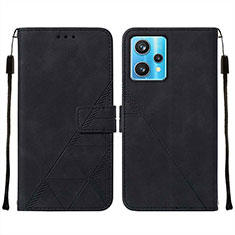 Leather Case Stands Flip Cover Holder Y01B for Realme Q5 5G Black