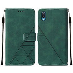 Leather Case Stands Flip Cover Holder Y01B for Samsung Galaxy A02 Green