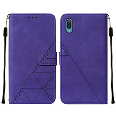 Leather Case Stands Flip Cover Holder Y01B for Samsung Galaxy A02 Purple