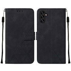 Leather Case Stands Flip Cover Holder Y01B for Samsung Galaxy A13 5G Black