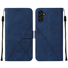 Leather Case Stands Flip Cover Holder Y01B for Samsung Galaxy A13 5G Blue