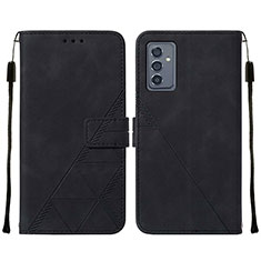 Leather Case Stands Flip Cover Holder Y01B for Samsung Galaxy A24 4G Black