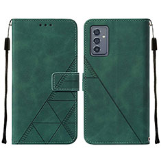 Leather Case Stands Flip Cover Holder Y01B for Samsung Galaxy A24 4G Green