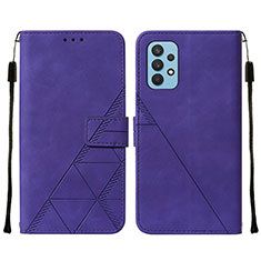 Leather Case Stands Flip Cover Holder Y01B for Samsung Galaxy A32 4G Purple