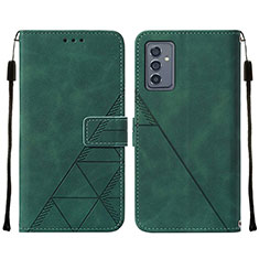 Leather Case Stands Flip Cover Holder Y01B for Samsung Galaxy A35 5G Green