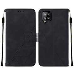 Leather Case Stands Flip Cover Holder Y01B for Samsung Galaxy A42 5G Black